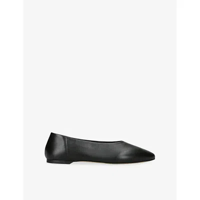 Totême Womens Slip Leather Ballet Flats Black Eur 38/5 Uk