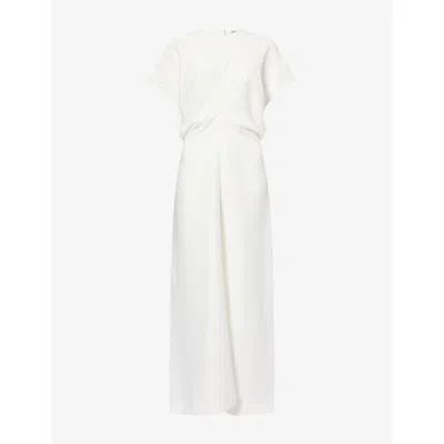 Totême Womens Slouch-waist Woven Maxi Dress Off-white