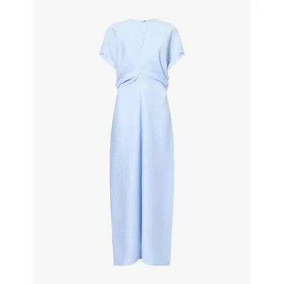 Totême Womens Slouch-waist Woven Maxi Dress Sky In Blue