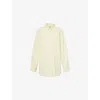 Totême Womens Straw Raglan-sleeve Raw-edge Cuff Cotton Shirt In Neutral