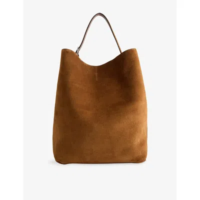 Totême Womens Tan Belted Suede Tote Bag In Brown