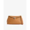 Totême Womens Tan T-lock Grained Leather Clutch Bag In Brown