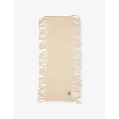 Totême Womens Tassel Wool And Cashmere Scarf White In Neutral