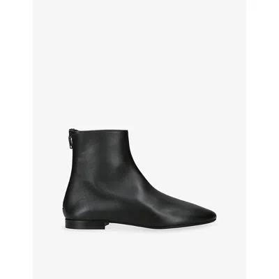 Totême Womens Toteme Contour Leather Ankle Boots In Black