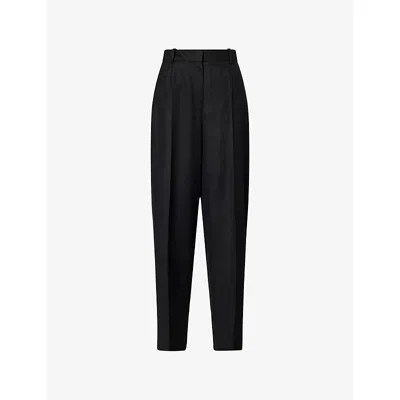 Totême Womens Black Flannel Wide-leg Woven Trousers