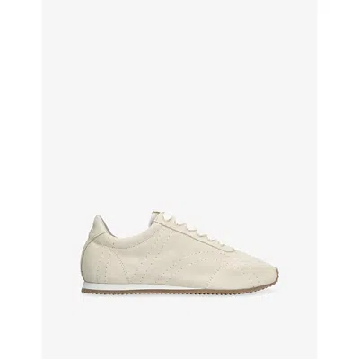 Totême Womens Toteme Flex Suede Trainers In Winter Wht