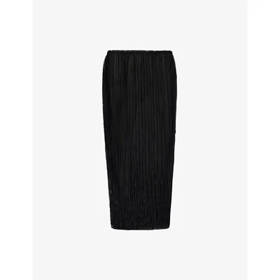 Totême Womens Floral Tulle Maxi Skirt Black