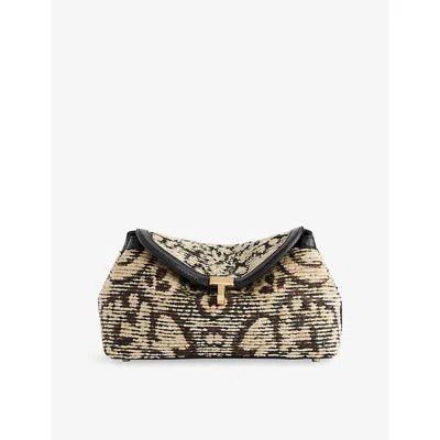 Totême Womens Toteme Mini T-lock Woven Clutch Bag