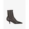 Totême Womens Toteme Pointed-toe Leather Heeled Ankle Boots In Brown