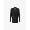Totême Womens Raw-lapel Single-breasted Wool Jacket Black In Black