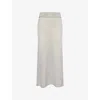 Totême Womens Sheer Fine-knit Long Skirt Grey Melange In Gray