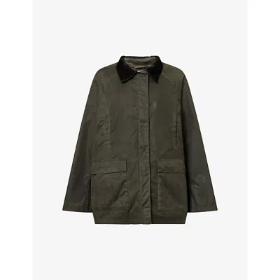 Totême Womens Split-hem Padded Cotton Country Jacket Forest In Black