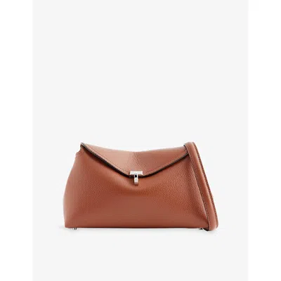 Totême Womens Toteme T-lock Flap Leather Clutch In Sienna