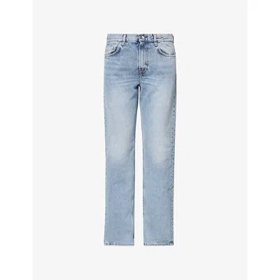 Totême Womens True Vintage Straight-leg Low-rise Denim Jeans In Blue