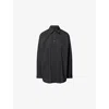 Totême Womens Washed Black Tumbled Relaxed-fit Cotton-poplin Shirt In Black
