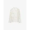 Totême Womens White Black Monogram Spread-collar Cotton-blend Shirt In Multi