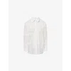 Totême Womens Monogram-crochet Relaxed-fit Cotton And Silk Shirt White In White