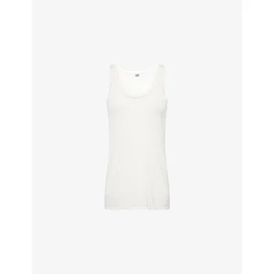 Totême Womens White Semi-sheer Sleeveless Cashmere-blend Knitted Tank Top
