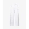 Totême Womens Toteme Twisted Seam Mid-rise Cotton Trousers In White