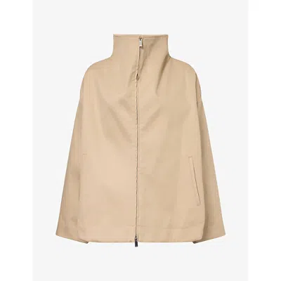 Totême Womens Zipped Country Cotton Jacket Fawn In Neutral