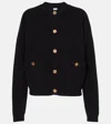Totême Hammered-button Wool-cashmere Cardigan In Black