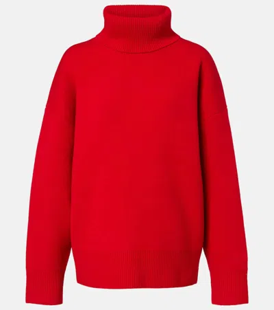 Totême Wool And Cashmere-blend Turtleneck Sweater In Red