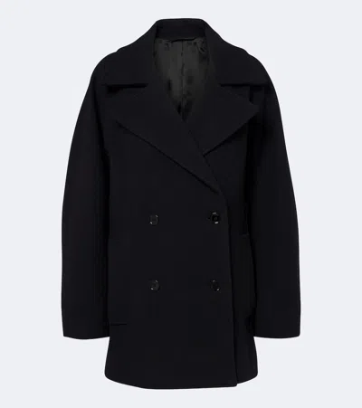 Totême Wool And Cashmere-blend Peacoat In Black