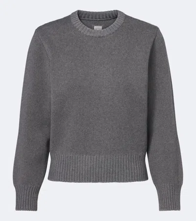 Totême Wool And Cotton Sweater In Gray