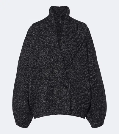 Totême Wool And Cotton-blend Cardigan In Black