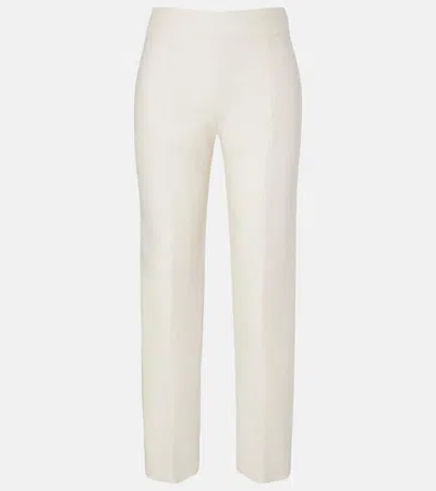 Totême Wool And Silk Slim Pants In Neutral