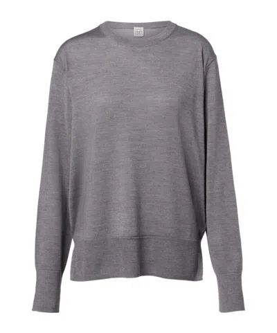 Totême Wool And Silk Sweater In Gray
