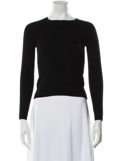 Pre-owned Totême Wool Bateau Neckline Sweater In Black