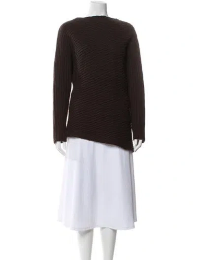 Pre-owned Totême Wool Bateau Neckline Sweater In Brown