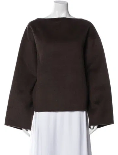 Pre-owned Totême Wool Bateau Neckline Sweater In Brown