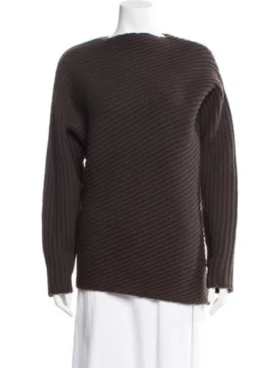 Pre-owned Totême Wool Bateau Neckline Sweater In Gray