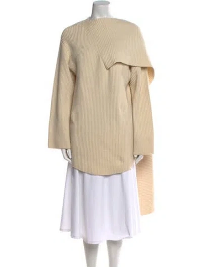 Pre-owned Totême Wool Bateau Neckline Sweater In Neutral