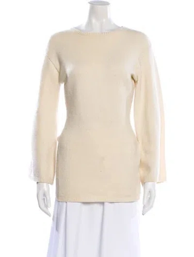 Pre-owned Totême Wool Bateau Neckline Sweater In Neutral