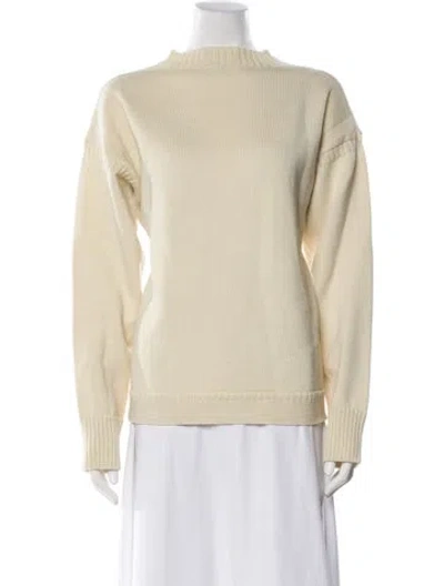 Pre-owned Totême Wool Bateau Neckline Sweater In Neutral