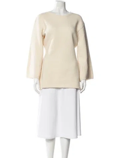 Pre-owned Totême Wool Bateau Neckline Sweater In Neutral