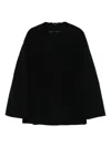 Totême Wool Bell-sleeve Coat In Black