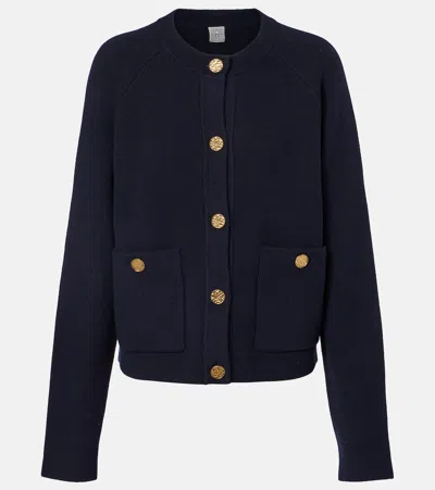 Totême Wool-blend Cardigan In Blue