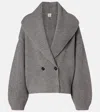 Totême Womens Grey Shawl-lapel Knitted Wool-blend Cardigan In Gray