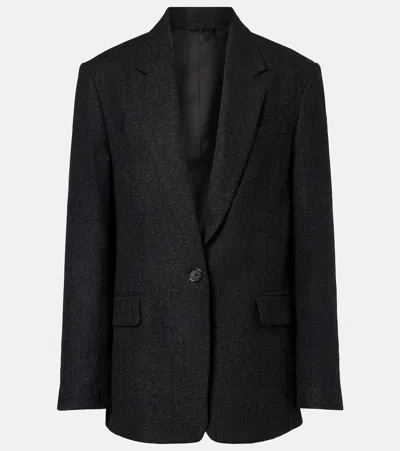 Totême Wool-blend Flannel Blazer In Gray