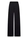 Totême Fluid Trousers With Wide Leg And Pleats In Black
