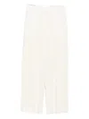Totême Fluid Trousers With Pleats And Wide Leg In White