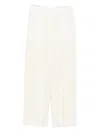 Totême Fluid Trousers With Pleats And Wide Leg In White