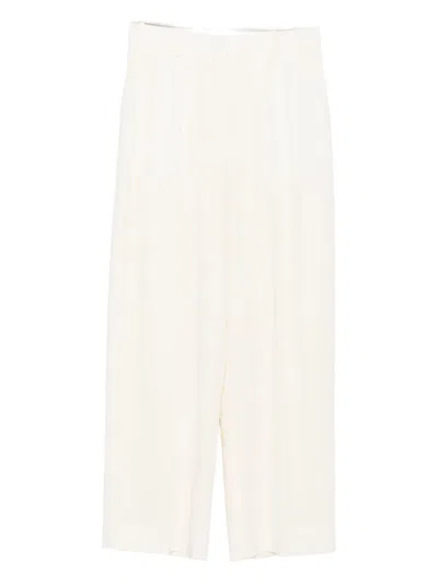 Totême Wool Blend Fluid Trousers In White