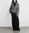 Totême Womens Grey Shawl-lapel Knitted Wool-blend Cardigan In Gray