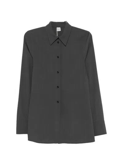 Totême Toteme Main Wool Blend Shirt In Gray