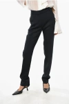 Totême Wool Blend Slim Fit Pants With Concealed Closure In Black
